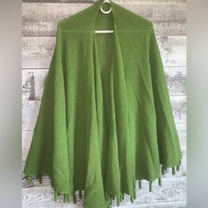 Alpaca International Cape Womens Greenish 100% Baby Alpaca Knit  Artwear